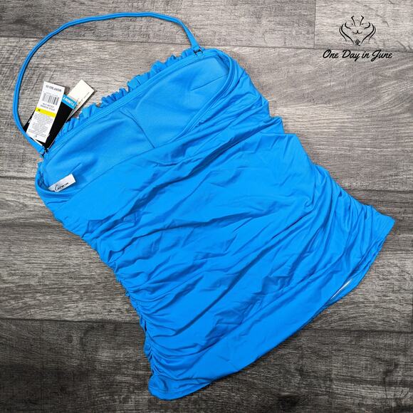 Kenneth Cole Tummy Toner Tankini Top Swimsuit Size M - Picture 3 of 3